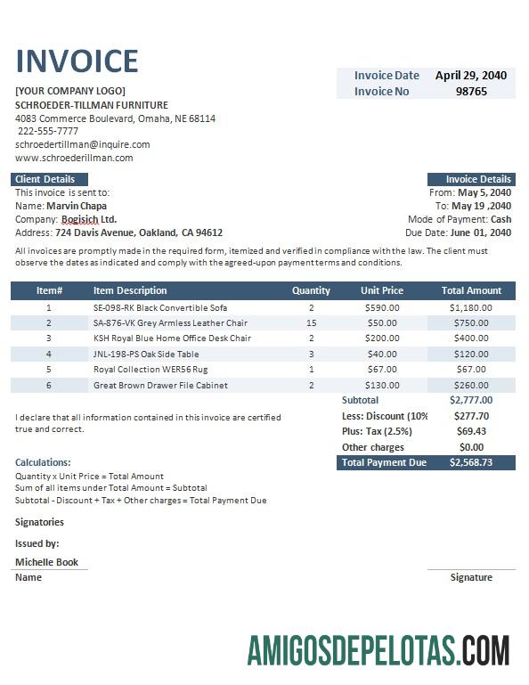 Inicialização gratuita de financiamento de faturas exemplo real